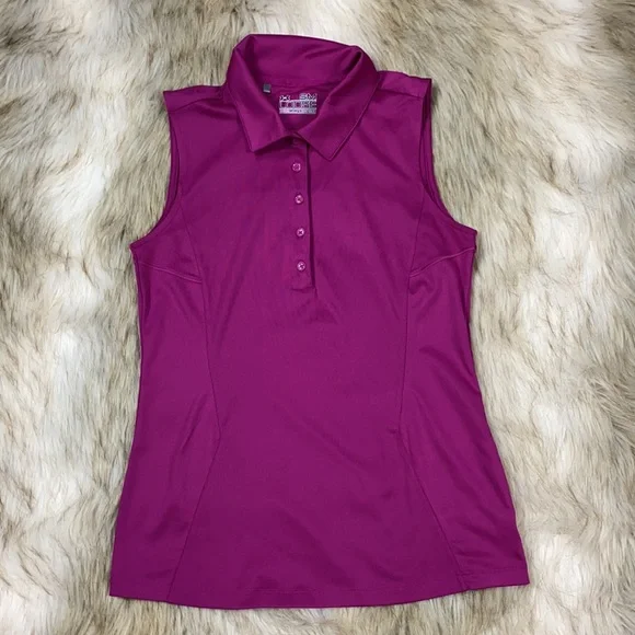Under Armour Loose fuchsia Sleeveless Polo, Small - Picture 5 of 14